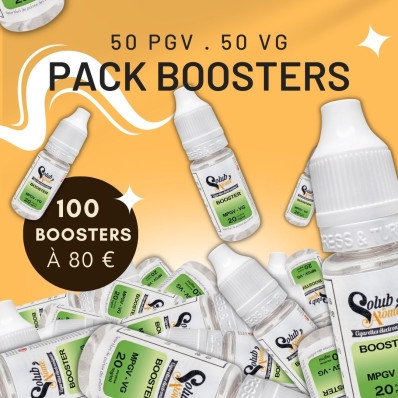 Pack 100 boosters de nicotine - 50 PGV / 50 VG - Solubarome